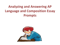 Analyzing and Answering AP Language and Composition Essay