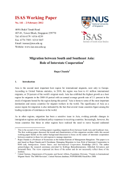 Migration Between South and Southeast Asia: Role of Interstate