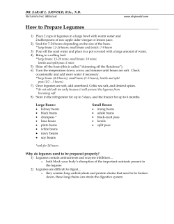 PREPARING LEGUMES (BEANS/LENTILS/SPLIT PEAS):