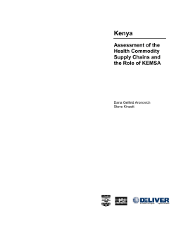 Assessment of the Health Commodity Supply Chains and the Role
