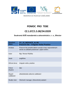 VY_32_INOVACE_AJ-06.Pracovní list.Irregular Verbs Practice