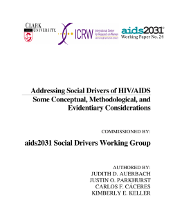 Addressing Social Drivers of HIV/AIDS