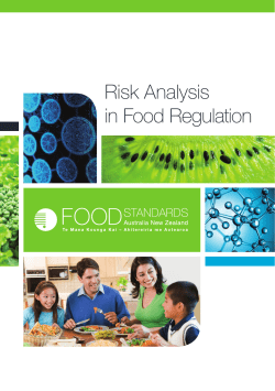 Risk Analysis in Food Regulation - Food Standards Australia New