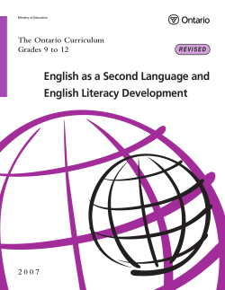English as a Second Language and English Literacy Development