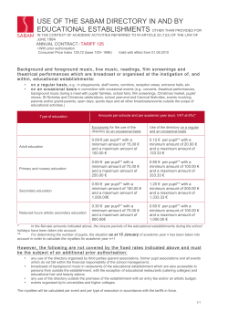 use of the sabam directory in and by educational establishments