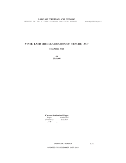 State Land (Regularisation of Tenure)