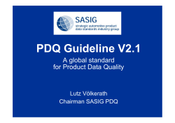 SASIG PDQ Guideline V2.1