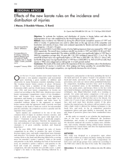 Effects of the new karate rules on the incidence and distribution of