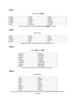 Suffix &ndash;able and -ible - Ellingham Primary School