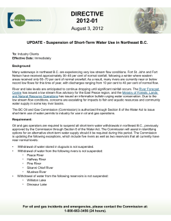 directive - BC Oil and Gas Commission