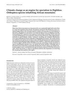 Climatic change as an engine for speciation in flightless Orthoptera
