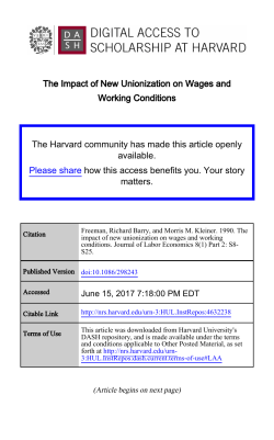 The Impact of New Unionization on Wages and Working Conditions