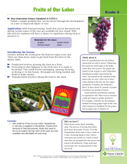 RAISINS - Alliance to feed the future