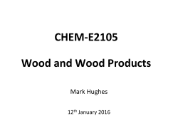Introduction to Wood Properties and Wood Products Puu
