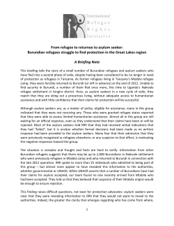 From refugee to returnee to asylum seeker: Burundian refugees