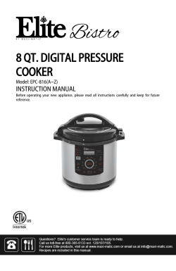 8 QT. DIGITAL PRESSURE COOKER