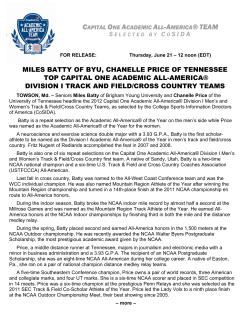 miles batty of byu, chanelle price of tennessee top capital