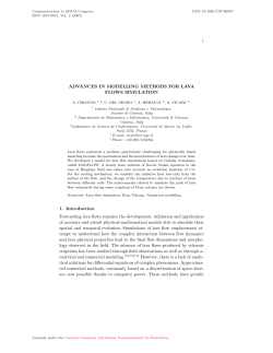 ADVANCES IN MODELLING METHODS FOR LAVA FLOWS