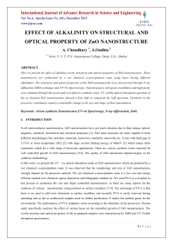 EFFECT OF ALKALINITY ON STRUCTURAL AND