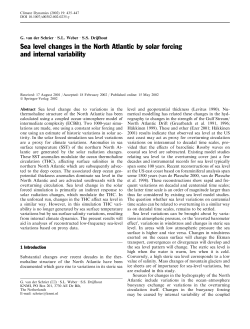Sea level changes in the North Atlantic by solar forcing and internal