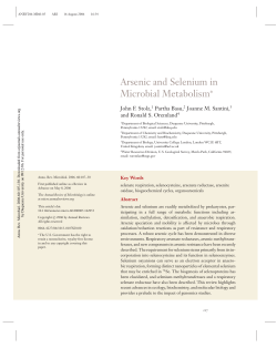 Arsenic and Selenium in Microbial Metabolism
