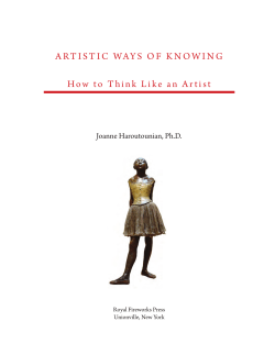 ARTISTIC WAYS OF KNOWING How to Think Like an Artist