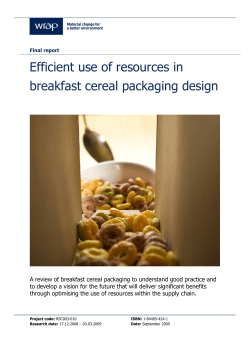 Efficient use of resources in breakfast cereal packaging design