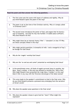 Getting to know the poem `A Christmas Carol` by Christina Rossetti