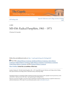MS-036: Radical Pamphlets, 1965 &ndash; 1975