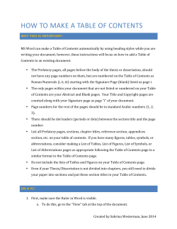 how to make a table of contents