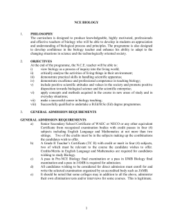 nce sciences minimum standards