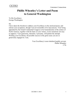 Phillis Wheatley`s Letter and Poem to General Washington