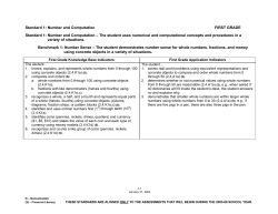 Standard 1 - Number and Computation: The student uses numerical