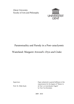 Paratextuality and Parody in a Post-cataclysmic Wasteland