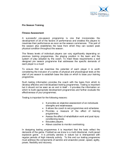 Pre Season Training Fitness Assessment A successful pre