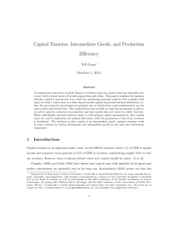 Capital Taxation, Intermediate Goods, and Production Efficiency