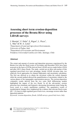Assessing short term erosion-deposition processes of