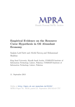 Empirical Evidence on the Resource Curse Hypothesis in Oil