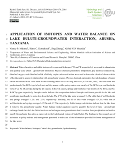 application of isotopes and water balance on lake duluti