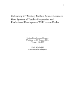 Cultivating 21st Century Skills in Science Learners