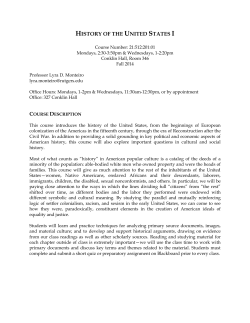 HISTORY OF THE UNITED STATES I