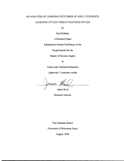 AN ANALYSIS OF LEARNING OUTCOMES OF ADULT - UW