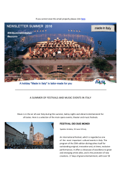 a summer of festivals and music events in italy