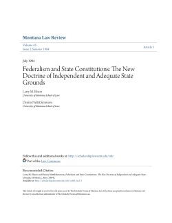 Federalism and State Constitutions: The New Doctrine of