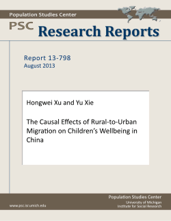 The Causal Effects of Rural-to-Urban Migration on Children`s