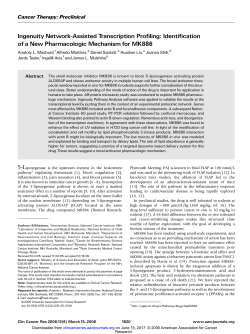 Ingenuity Network-Assisted Transcription Profiling