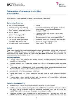 Determination of manganese in a fertiliser