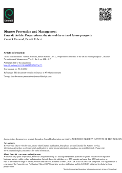 Hemond.Benoit.2012.Preparedness the state of the art