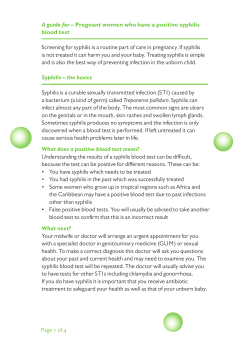 A guide for pregnant women who have a positive syphilis blood test