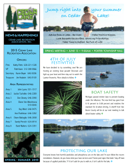 Spring &ndash; Summer 2015 - Cedar Lake Recreation Association